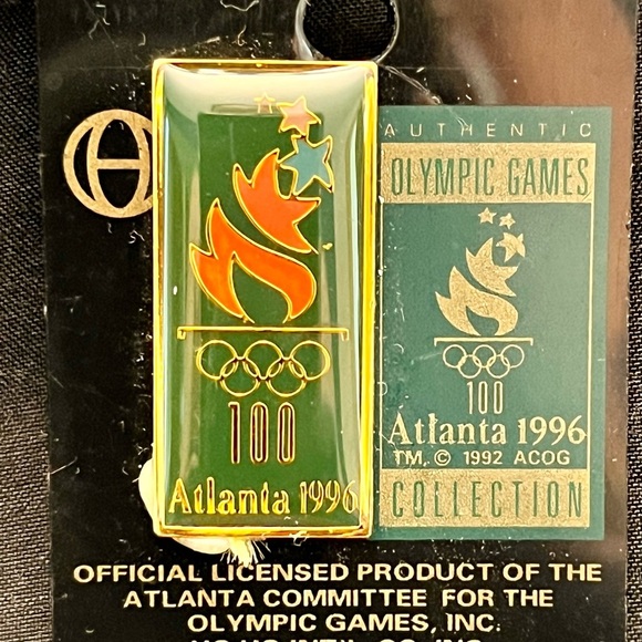 Authentic Olympic Games Collection Atlanta 1996 Green Gold Pin Memorabilia Gift - Picture 5 of 9